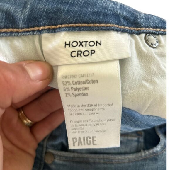 PAIGE Hoxton Crop Melanney Distressed Skinny High Waisted Jeans Size 28 - Picture 8 of 13